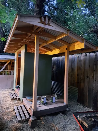 A shed (with saltbox roof)